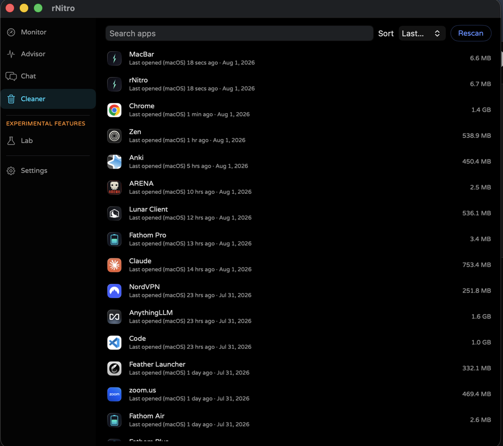 rNitro App cleaner