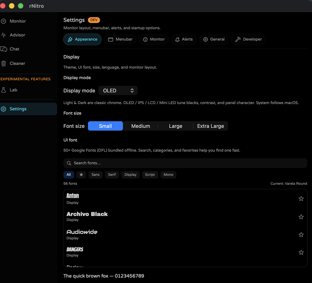 rNitro Settings